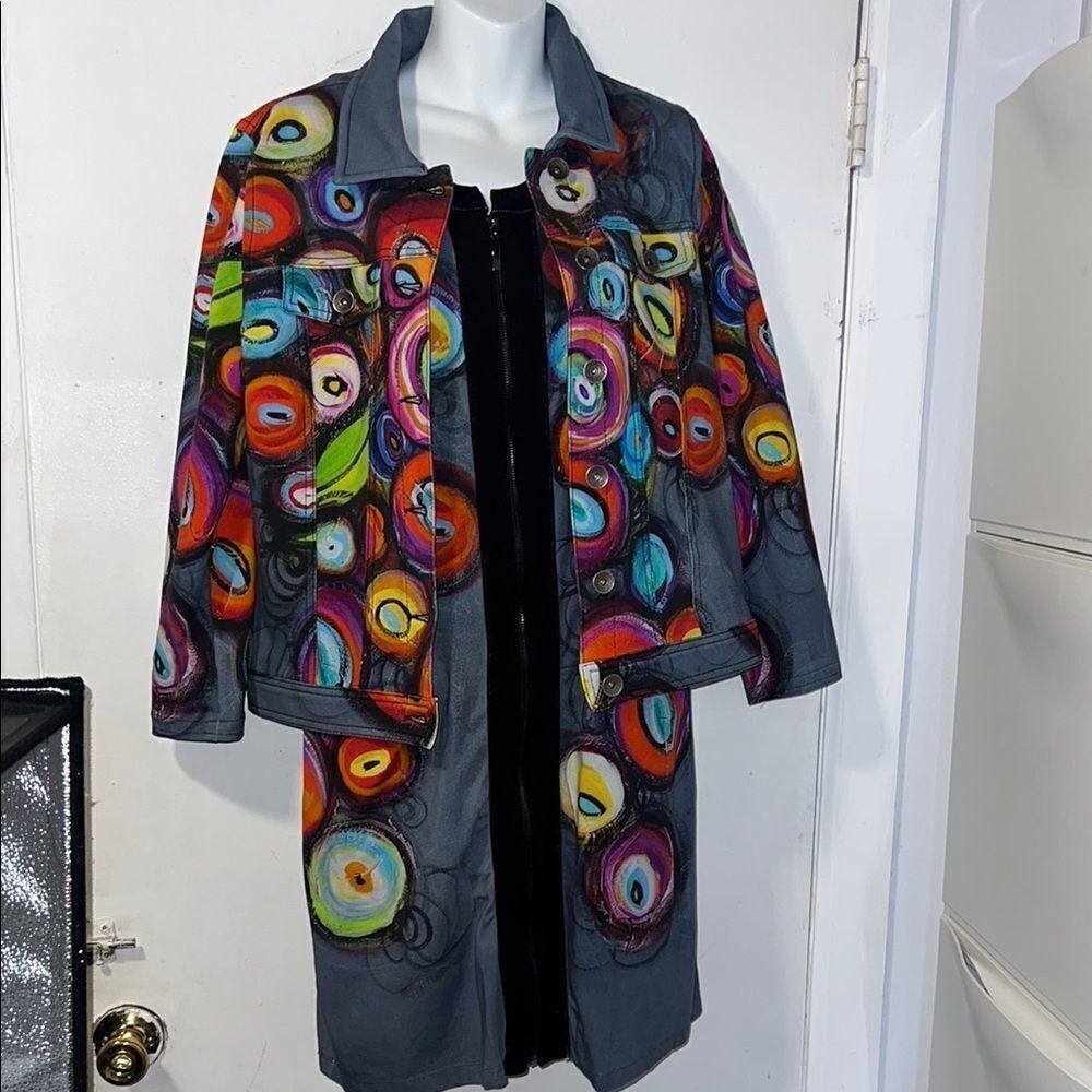 SIMPLY ART BY DOLCEZZA Multicolor Dress and Jacket Set-M